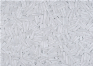 #2 Bugle 6mm Japanese Miyuki Glass Beads - Opaque White #402