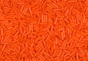 #2 Bugle 6mm Japanese Miyuki Glass Beads - Opaque Orange #406