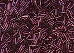 #2 Bugle 6mm Japanese Miyuki Glass Beads - Dark Raspberry Metallic #460