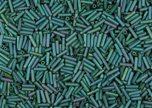 #2 Bugle 6mm Japanese Miyuki Glass Beads - Sage Green Metallic Matte #2031