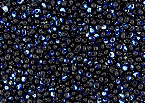 3.4mm Drop Miyuki Japanese Seed Beads - Jet Black AB