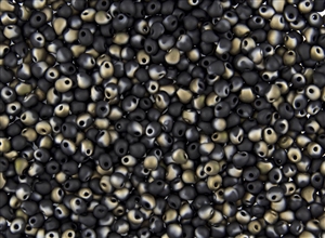 3.4mm Drop Miyuki Japanese Seed Beads - Black Valentinite Matte