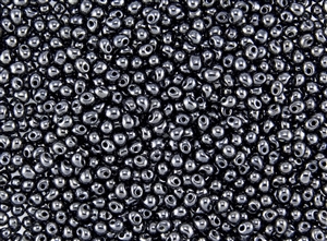3.4mm Drop Miyuki Japanese Seed Beads - Hematite Metallic
