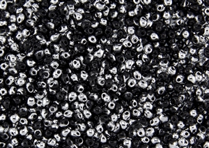 3.4mm Drop Miyuki Japanese Seed Beads - Black Silver Metallic