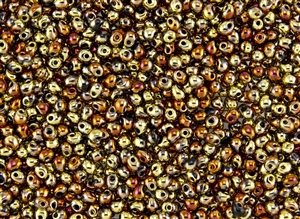 3.4mm Drop Miyuki Japanese Seed Beads - Black California Gold Rush