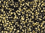3.4mm Drop Miyuki Japanese Seed Beads - Black Amber/Gold Matte