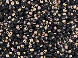 3.4mm Drop Miyuki Japanese Seed Beads - Black Capri/Apollo Matte