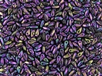 2.5x6mm Czech Mini Dagger Glass Beads - Iris Purple Metallic
