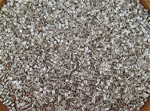 Crimp Tubes 2mm Silver Plated Metallic