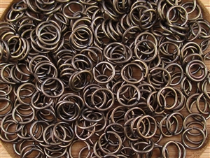 Open Jump Rings 8mm 18G - Antique Brass Plated Metallic