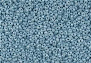 2x4mm Matsuno Japanese Peanut / Farfalle Beads - Opaque Soft Powder Blue Luster #4011