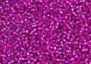 6/0 Miyuki Japanese Seed Beads - Bright Pink Silver Lined Square Hole #23A
