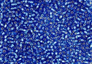 6/0 Miyuki Japanese Seed Beads - Capri Blue Silver Lined Square Hole #32