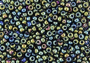 6/0 Miyuki Japanese Seed Beads - Green Iris Metallic #453