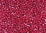 8/0 Miyuki Japanese Seed Beads - Raspberry Silver Lined Square Hole #24