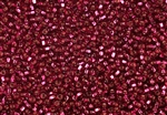 8/0 Miyuki Japanese Seed Beads - Cranberry Silver Lined Square Hole #24A