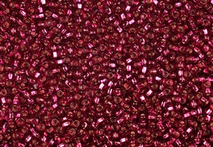8/0 Miyuki Japanese Seed Beads - Cranberry Silver Lined Square Hole #24A