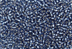 8/0 Miyuki Japanese Seed Beads - Montana Blue Silver Lined Square Hole #31