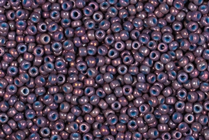 8/0 Miyuki Japanese Seed Beads - Opaque Dusty Blue Red Luster #1896