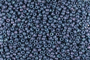 8/0 Miyuki Japanese Seed Beads - Metallic Steel Blue Luster Matte #2030