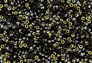 8/0 Miyuki Japanese Seed Beads with Czech Coating - Black Marea