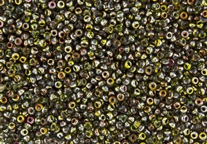 8/0 Miyuki Japanese Seed Beads with Czech Coating - Crystal Magic Green