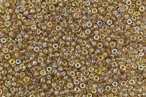 8/0 Miyuki Japanese Seed Beads with Czech Coating - Crystal Brown Rainbow