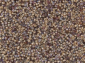 8/0 Miyuki Japanese Seed Beads with Czech Coating - Crystal Copper Rainbow