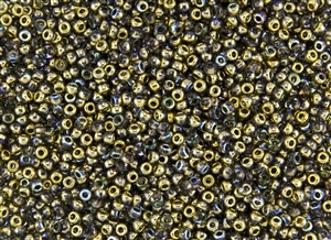 8/0 Miyuki Japanese Seed Beads with Czech Coating - Crystal Golden Rainbow