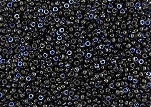 8/0 Miyuki Japanese Seed Beads with Czech Coating - Black Azuro