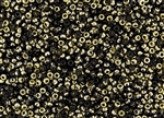 8/0 Miyuki Japanese Seed Beads with Czech Coating - Black Amber/Gold