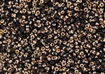 8/0 Miyuki Japanese Seed Beads with Czech Coating - Black Capri/Apollo Gold
