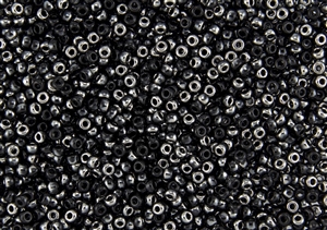 8/0 Miyuki Japanese Seed Beads with Czech Coating - Black Chrome Metallic