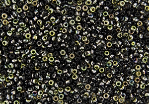 8/0 Miyuki Japanese Seed Beads with Czech Coating - Black Vitrail