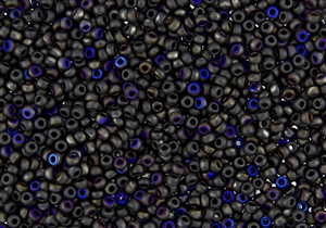 8/0 Miyuki Japanese Seed Beads with Czech Coating - Black Azuro Matte