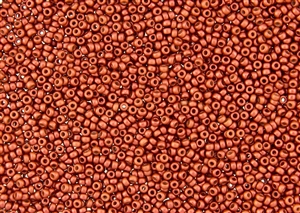 8/0 Miyuki Japanese Seed Beads with Czech Coating - Matte Metallic Lava Red