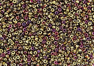 8/0 Miyuki Japanese Seed Beads with Czech Coating - Black California Violet