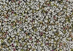 8/0 Miyuki Japanese Seed Beads with Czech Coating - White Opaque Vitrail