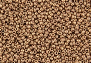 8/0 Miyuki Japanese Seed Beads with Czech Coating - Opaque Rose Gold Topaz Luster