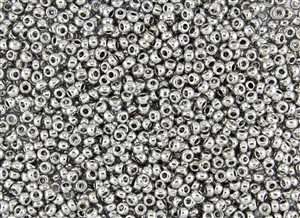 8/0 Miyuki Japanese Seed Beads with Czech Coating - Silver Metallic Covered Black