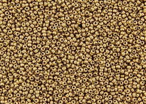 8/0 Miyuki Japanese Seed Beads with Czech Coating - Aztec Gold Metallic Matte