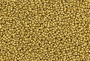 11/0 Miyuki Japanese Seed Beads - 24K Gold Plated Matte #191F