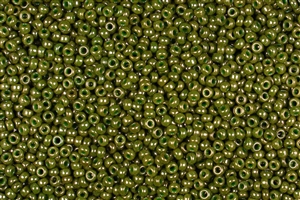 11/0 Miyuki Japanese Seed Beads - Dyed Opaque Olive Green Luster #2539L