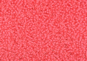 11/0 Miyuki Japanese Seed Beads - Luminous Flamingo Pink Lined Crystal #3581