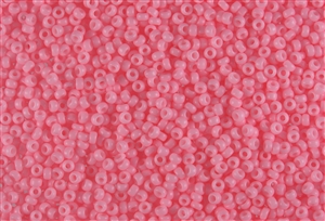 11/0 Miyuki Japanese Seed Beads - Dyed Opaque Cotton Candy Pink Satin #4373