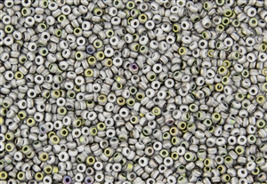 11/0 Miyuki Japanese Seed Beads with Czech Coating - White Opaque Vitrail Matte