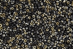 11/0 Miyuki Japanese Seed Beads with Czech Coating - Black Valentinite Matte