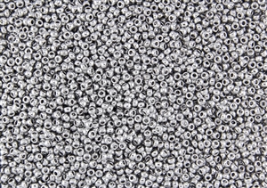 11/0 Miyuki Japanese Seed Beads with Czech Coating - Silver Metallic Covered Crystal