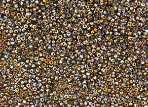 11/0 Miyuki Japanese Seed Beads with Czech Coating - Crystal Magic Copper