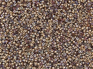 11/0 Miyuki Japanese Seed Beads with Czech Coating - Crystal Copper Rainbow